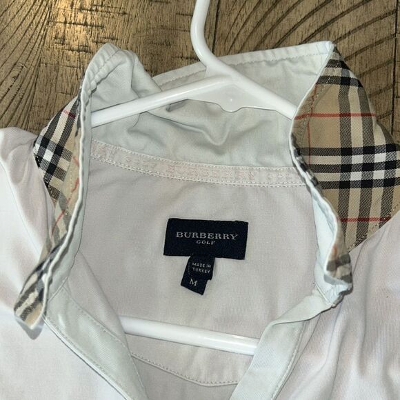 BurberryGolf⛳️Designer🧑🎨 Shirt👚Pale Pink with NovaCheck CollarLuxury Playtime! - Picture 7 of 17